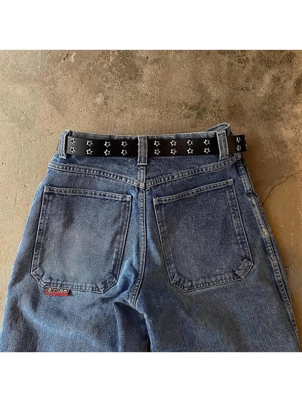 Essential Y2k 2000s style studded punk goth black and silver belt. Great